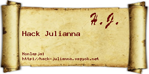 Hack Julianna névjegykártya