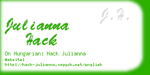 julianna hack business card